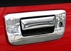 rear of vehicle tailgate putco chrome handle cover for chevy/gmc
