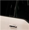 side of vehicle putco black platinum pillar posts w etching and key pad cutout - stainless steel mirror