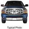 snap-on putco flaming inferno stainless steel grille insert for dodge ram