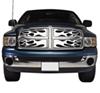 snap-on putco flaming inferno stainless steel grille insert for dodge ram