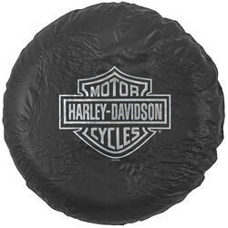 Harley-Davidson Spare Tire Cover - Water Resistant - 27" to 31" Tires - Black and Silver