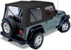 upper doors requires bow system pavement ends replay soft top fabric for jeep - and clear windows black denim