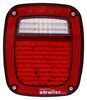tail lights 6-3/4l x 5-3/4w inch led trailer light with reflector - stop turn backup red lens passenger side