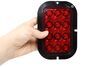tail lights 6-1/8l x 4-3/16w inch peterson led trailer light - stop turn 12 diodes black flange red lens qty 1