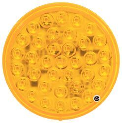 4-1/4" Round LED Strobe Light - Recessed Mount - Dual Flash - Amber LEDs - Amber Lens - PET53FR