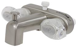 Phoenix Faucets Catalina RV Tub and Shower Diverter Faucet w/ D-Spud - Dual Lever Handle - Nickel - PF223461
