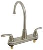 kitchen faucet dual handles phoenix faucets hybrid rv w/ sprayer - lever handle brushed nickel