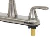 kitchen faucet gooseneck spout phoenix faucets hybrid rv - dual lever handle brushed nickel