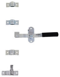 Cam-Action Lockable Door Latch Kit w/ Wide Hasp for Small Enclosed Trailers - Zinc-Plated Steel