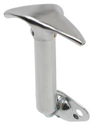 Hood Latch with Mounting Bracket - 90-Degree Mount - Chrome Plated Steel - PLR185