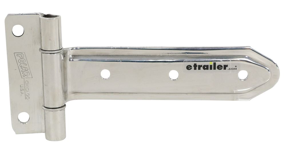 T-Strap Hinge for Side and Rear Trailer Doors - 8 Long - Polished  Stainless Steel Polar Hardware Trailer Door Hinges PLR3408-PS