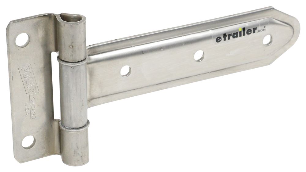 T-Strap Hinge for Enclosed Trailers - 8 Long - 180 Degree Rotation -  Stainless Steel Polar Hardware Trailer Door Hinges PLR3408-SS