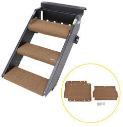 Prest-O-Fit 3-Piece Step Rug Set for MORryde StepAbove RV Steps - 19-1/2" Wide - Brown - PR33SR