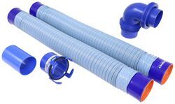 Prest-O-Fit RV Sewer Hose w/ 3" Fitting and 3-in-1 Elbow Adapter - 20' Long - PR53FR