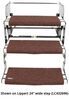 0  curved steps straight mildew resistant removes dirt uv weather prest-o-fit trailhead 3-piece exterior rv step rug set - universal 22 inch wide brown