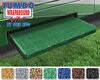 0  rv step covers prest-o-fit curved steps straight 1 wraparound exterior rug - 23 inch wide green qty