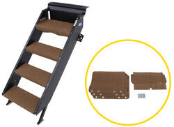 Prest-O-Fit 4-Piece Step Rug Set for MORryde StepAbove RV Steps - 19-1/2" Wide - Brown - PR73SR