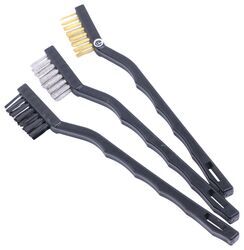 Cleaning Brushes - Brass, Nylon, and Stainless Steel Bristles - Multi Purpose - 3 Pieces - PT25ZR