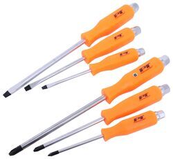 Screwdriver Set with Hex-Drive Strike-End Caps - Magnetic Tips - Phillips and Slotted - 6 Pieces - PT55ZR