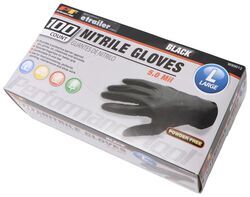 Nitrile Gloves with Textured Fingertips - Black - Large - 100 Pieces - PT76ZR
