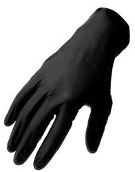 Nitrile Gloves with Textured Fingertips - Black - XL - 100 Pieces - PT86ZR