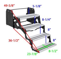 Lippert Components Alumi-Tread Quad Steps Measurements | etrailer.com