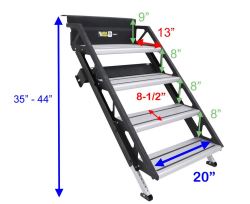 Dimensions Pictures for the SolidStep Manual Fold-Down Steps # LC678025 ...