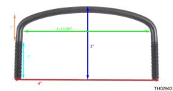 Dimensions of the Replacement U Bolt for Thule Sidekick etrailer