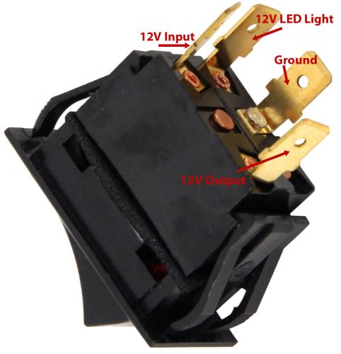 Universal-Design Rocker Switch - SPST - On-Off - 12 Volt - 20 Amp - 4 ...