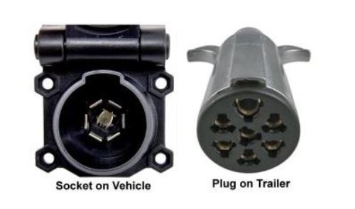 Pollak HD, 7-Pole Round Pin Connector w/Cable Guard Pollak Trailer ...