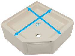 Where is 27 by 27 inch Dimension of Better Bath Corner RV Shower Pan ...