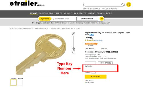Replacement Key for ...