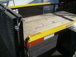 Picture Of Gorilla Lift Utility Trailer Tailgate Assist Installed On Bifold Ramp Etrailer Com