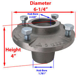 Dimensions of AH15450ECOMP Agricultural Trailer Hub Assembly