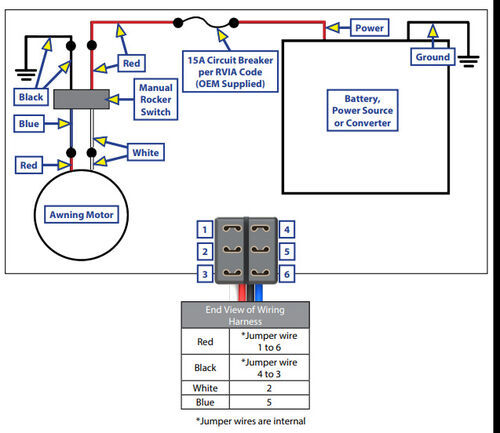 Solera Power Awning Switch Kit, Black Lippert Accessories and Parts ...