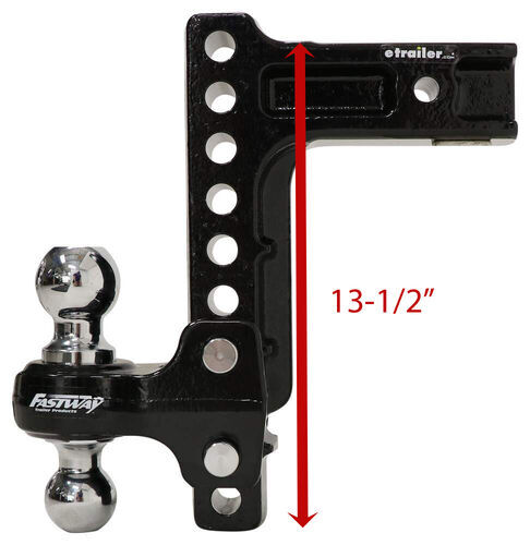 Fastway FLASH Solid Steel 49-00-5925 Adjustable Steel Ball Mount with 10 Inch Drop 2.5 Inch Shank and Chrome Plated Balls 