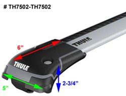Dimensions Of Clamps On Thule Aeroblade Roof Rack Th7502 Th7502 Etrailer Com