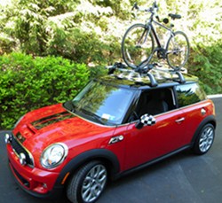 mini cooper roof bike rack