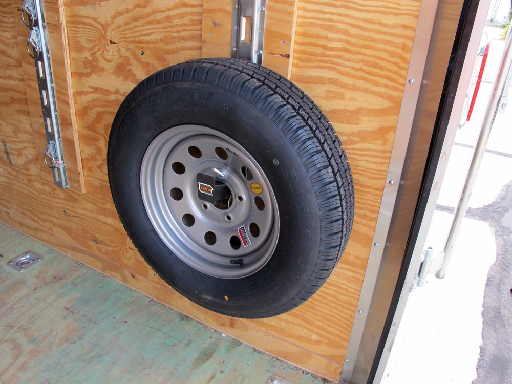 Details about   Utility Cargo Trailer Enclosed Spare Tire Carrier Holder Mount Wheel Bracket 