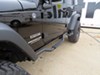 2015 jeep wrangler unlimited  nerf bars matte finish rampage slimline round with hoop steps - 2 inch diameter 3 wide step black