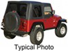 upper doors includes bow system rampage complete soft top kit for jeep - included tinted windows black denim