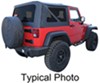 no doors includes bow system rampage complete soft top kit for jeep w/ full steel - clear windows black diamond