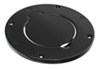 side of vehicle non-locking rampage billet style fuel tank door and bezel for jeep - black aluminum