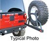 0  off-road bumper accessory rampage rear recovery for jeep - swing away spare tire carrier textured black powder coat