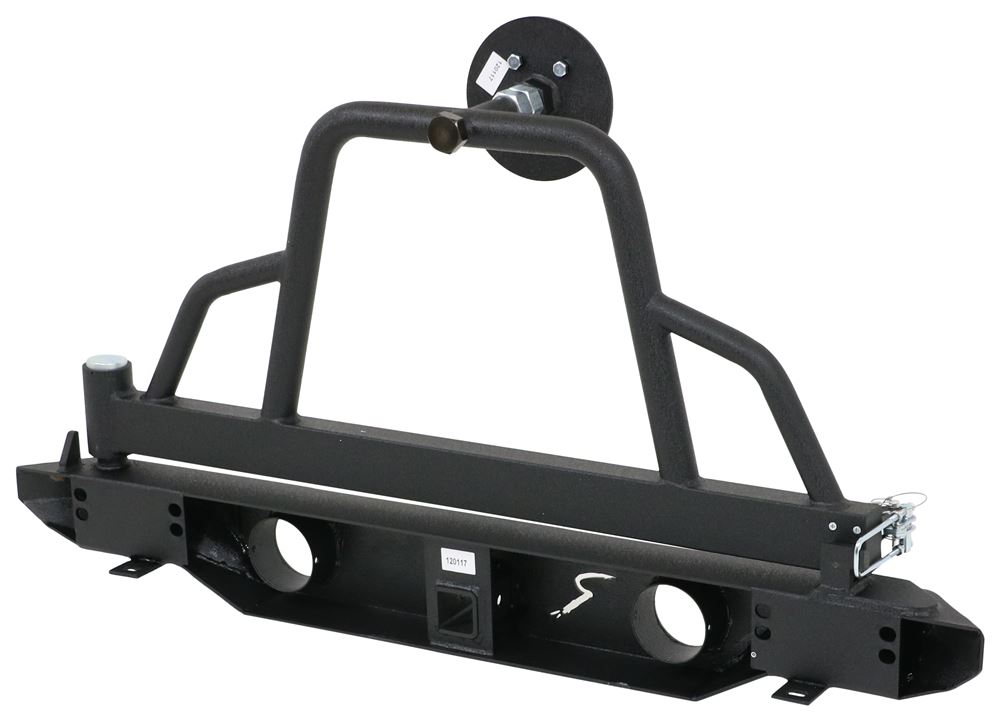 Rampage Rear Recovery Bumper for Jeep - Swing Away Spare Tire Carrier ...