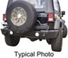 accessory bumper steel rampage rear recovery for jeep - swing away spare tire carrier semigloss black powder coat