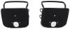 rear of vehicle rampage euro style tail light guards for jeep - black powder coated steel