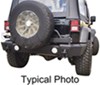 accessory bumper steel rampage rear recovery for jeep - swing away spare tire carrier textured black powder coat
