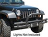 double tube bumper steel rampage front for jeep - grille guard light mounts black powder coated