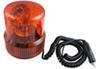 12v plug amber rotary warning light with 10' coil cord - magnetic mount